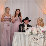Draping behind the sweetheart table is always a great focal point for the wedding reception.