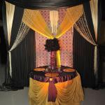 Colorful backdrops for sweetheart tables