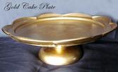 Gold Glass Cake Plate